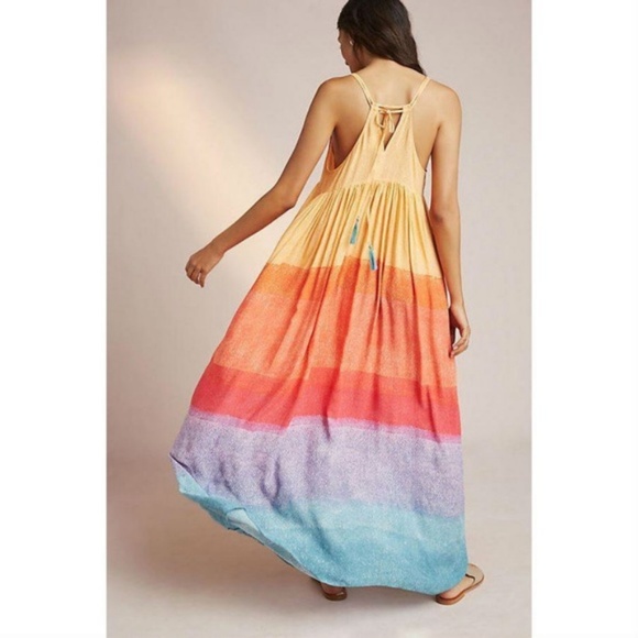 rainbow ombre maxi dress